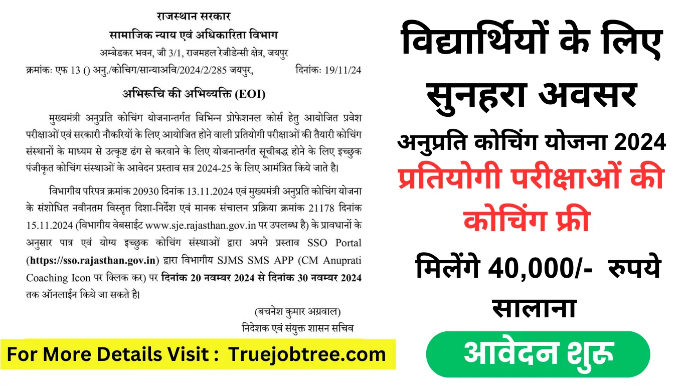 Anuprati Coaching Yojana 2024 Registration Start